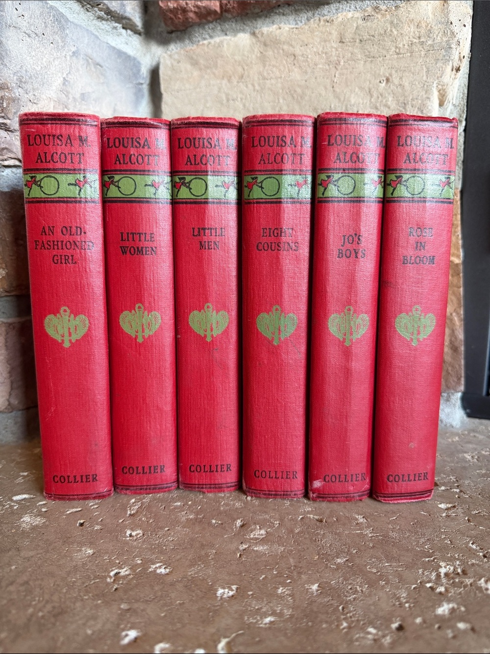 Louisa M. Alcott Antique Vintage Red Book Set of 6 1911-1923